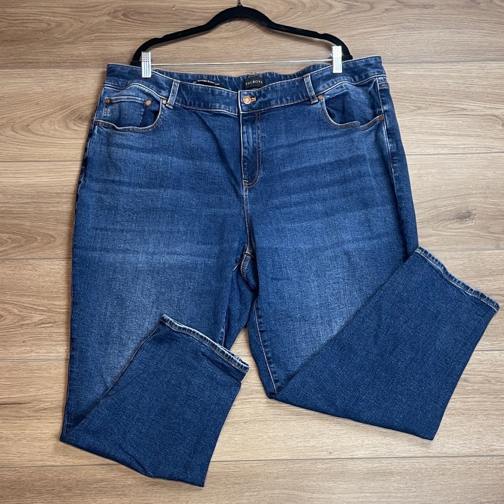Talbots Jeans Size 22 22W Everyday Relaxed Straight Leg Medium Wash Denim